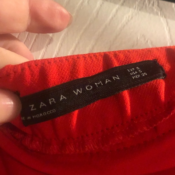 Zara Midi Red Dress with Flutter Sleeves - Picture 9 of 9